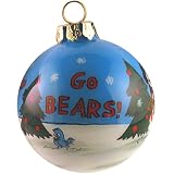 Chicago Bears Hand Painted Snowman Go Bears Holiday Christmas Tree Glass Ornament - B0007GB9D4