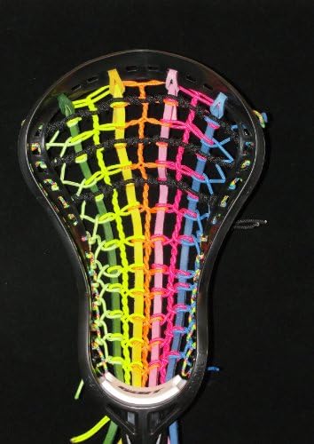 Gait Torque 3 Traditional Custom Strung Black Lacrosse Head TOR3HU -ONE OF A KIND! Custom pocket made up of several different bright and neon colors.