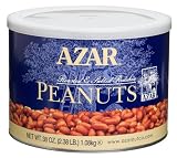 Azar Nut Company Peanuts, Roasted, 2.37-Pound Cans (Pack of 3)