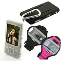 Silicone skin case cover + Belt Clip & Screen protection - (Clear) -Sony NWZ-A820 / NWZ-A7XX Series (NWZ-A826 NWZA826 NWZ-A828 NWZA828 NWZ-A829 NWZA829)