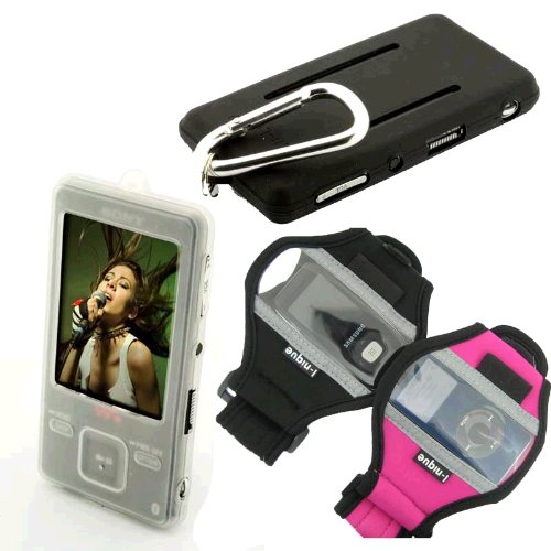Childrens Toyshop  Computer : Tuff-Luv Slim&Lite Sony Walkman Sportspack - NWZ-A820 / NWZ-A7XX Series (NWZ-A826 NWZA826 NWZ-A828 NWZA828 NWZ-A829 NWZA829) Silicone skin case cover + Belt Clip & Screen protection - (Clear)