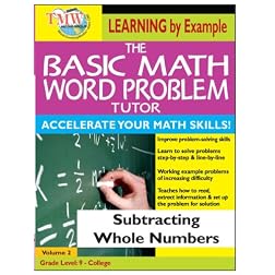 Basic Math Word Problem Tutor: Subtracting Whole Numbers