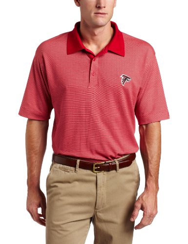 NFL Atlanta Falcons Men's Drytec Resolute Polo Knit Short Sleeve Top, Cardinal Red, Large