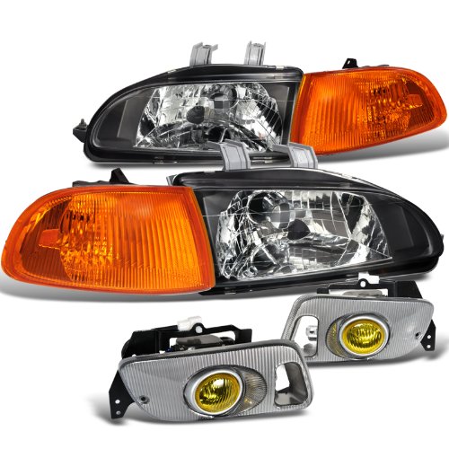 Honda Civic Dr Dx Lx Headlights, Corner, Fog Lights Chrome 3Pc.
