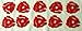 (10 Pack) Red Plastic 45 RPM 7 Inch Vinyl Record Adapter/Adaptor - 7