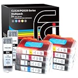 10 Canon Compatible CLI526, PGI525, Printing Ink Cartridges - NEW WITH CHIP INSTALLED NO FUSS - Multipack Set of 10 Canon Compatible Printer Ink Cartridges for CANON PIXMA iP4850, iP4950, MG5150, MG5250, MG5350, MG6150, MG6220, MG6250, MG8150, MG8220, MG8250, MX885, IX6550 Printer Inks PGI 525BK, CLI 526Y, CLI 526M, CLI 526C, CLI 526BK,) High Capacity Inks