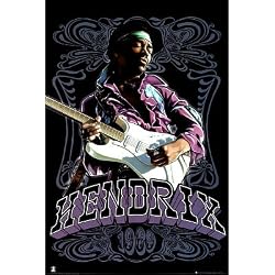 Jimi Hendrix 1969, Purple Music Poster Print - 24x36