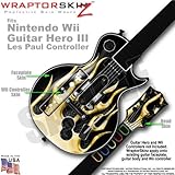 Metal Flames Yellow Skin by WraptorSkinz TM fits Nintendo Wii Guitar Hero I ....