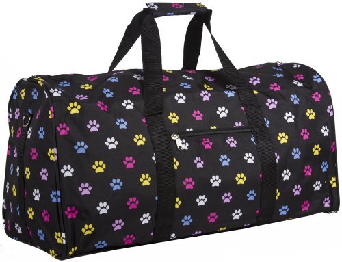 World Traveler Multi Paw Print Gym Duffle Bag 21-inch