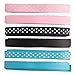 LaRibbons Decorating Trim Sewing Craft Ribbon Bulk - 1/2''X 2 Yard Each Roll - 32 Assorted Designs (Pale Blue) (3/8