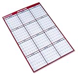 AT-A-GLANCE PM21228 Reversible Yearly Wall Planner, Paper Version, 24 X 36, Red/Blue, Carton of 12