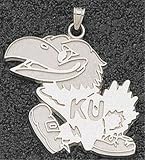 Kansas Jayhawks Jayhawk Sterling Silver 1-1/2 Giant Pendant