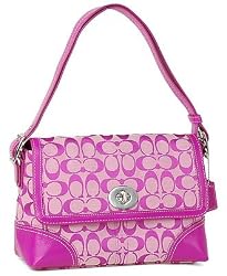 Coach Signature Soho Flap Shoulder Bag 13066 Hot Pink