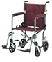 `Aluminum Transport Chair 19" Burgundy Green/Designer Fly-Wt