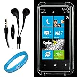 Clear 2 Piece Snap On Crystal Case for HTC Arrive + INCLUDES!!! Black Hands ....