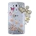 LG G Stylo Case, Sense-TE Luxurious Crystal 3D Handmade Sparkle Diamond Rhinestone Cover with Retro Bowknot Anti Dust Plug - Heart Pendant Butterfly Flowers / Colorful