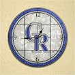 Colorado Rockies MLB Art Glass Clock