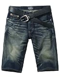 Match Mens Retro Cargo Denim Shorts MS3001 (Label size 34 (US 33), Blue)