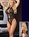 Redlily Women's Black Lace Teddy Lingerie