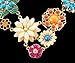 Fit&Wit Golden Tone Resin Flower Statement Fashion Necklace Multicolor
