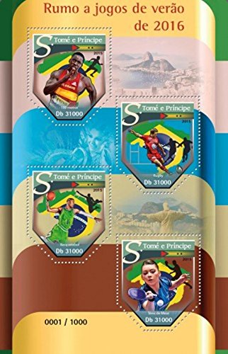 St Thomas - 2015 Summer Olympics - 4 Stamp Sheet - ST15518a