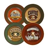 Casa Moda Coffee Signs Set of Four Salad Plates
