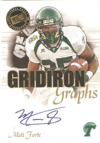 2008 Press Pass SE Gridiron Graphs Gold #GGMF2 Matt Forte - Chicago Bears - Autographed Football Rookie Card (RC)