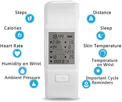 E-TECHING Hesvitband Bluetooth Fitness Tracker Wristwatch Sports Watch (White)