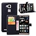 Huawei Ascend Mate 7 Case - Demomm(tm) Flip Pu Leather Wallet Case Holder Cover with Stand / Card Slot for Huawei Ascend Mate7 (mate7-black)