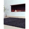 benuta Hochflor Shaggy Teppich Swirls Grau 10x10 cm Muster