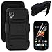 MINITURTLE(TM) Rugged Hybrid Dual Layer Protective Phone Armor Case Cover with Built in Kickstand, Swiveling Carrying Belt Holster Clip, and Clear Screen Protector Film for Android Smartphone ZTE Warp N860 /Boost Mobile (Black)