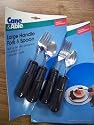4 pc Set Forks and Spoons Large Handle for the Handicapped