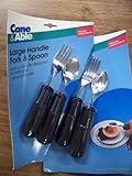 4 pc Set Forks and Spoons Large Handle for the Handicapped