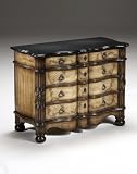 Chandler Console Table Bombe Chest w/Granite Top