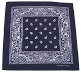 Max Fuchs Bandana, navyblau-weiss, 55 x 55 cm, Baumwolle