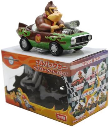 Nihon Auto Toy Nintendo Mario Kart Wii Pull Back Car - Donkey Kong in Fire Hot Rod