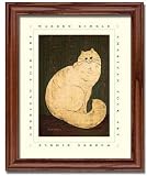 White Persian Cat Warren Kimble Oak Framed Art Print