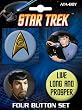 Star Trek Spock 4 Piece Button Set