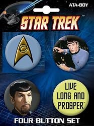 Star Trek Spock 4 Piece Button Set