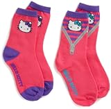 Hello Kitty Girls 7-16 Zipper Pattern 2 Pack Anklet Socks