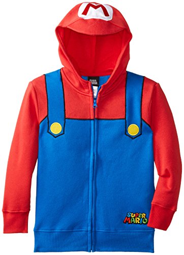 Nintendo Big Boys' Character Hoodie, Royal/Red, Large