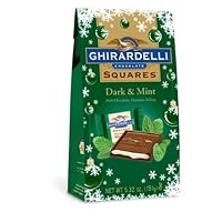 Ghirardelli Chocolate Squares Dark Chocolate with White Mint Filling, 5.32-Ounce Packages (Pack of 6)