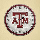 Texas A&M Aggies 12in Art Glass Clock NCAA College Athletics Fan Shop Sports Team Merchandise
