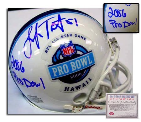 Lofa Tatupu Seattle Seahawks NFL Hand Signed 2006 Pro Bowl Mini Helmet with Inscription