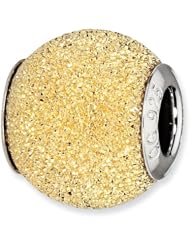 Sterling Silver Reflections 14k Gold-plated Laser Cut Bead