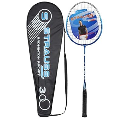 Strauss V-Tech 1012  Badminton Racquet with Full Cover (Black/Blue)