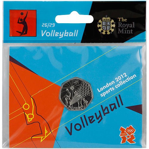 The Royal Mint London 2012 Sports Collection Volleyball 50p Coin
