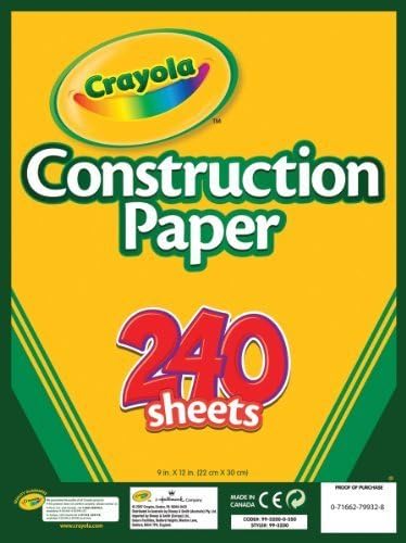 Neww Crayola Construction Paper Pad 9""X12""-240 Sheets Neww