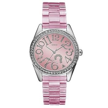 Indovina - W85092L2 - Ladies Watch - analogico al quarzo - Pink Plastic Strap Guess - W85092L2 - Montre Femme - Quartz Analogique - Bracelet Plastique Rose