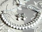 Necklace sets - silver and white
